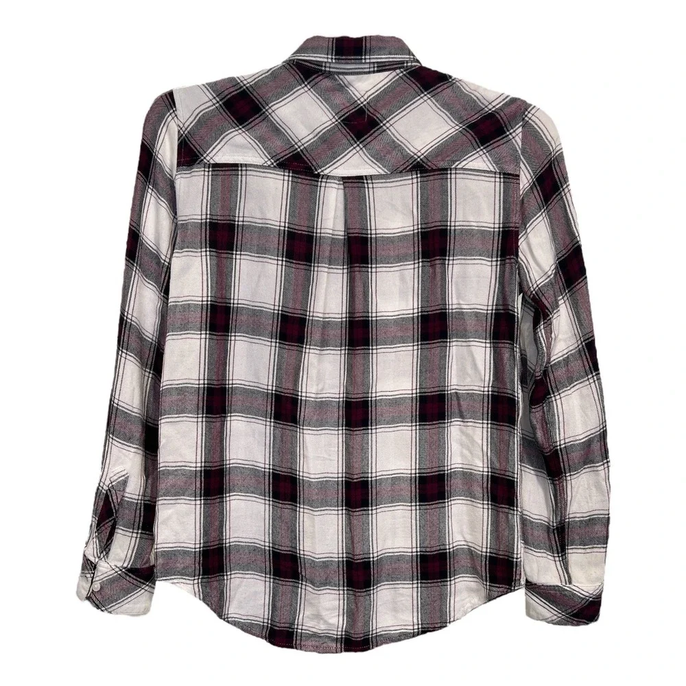 Rails | Plaid‎ Plum Navy White Button Down Shirt Size Small Grunge Y2K Inspired